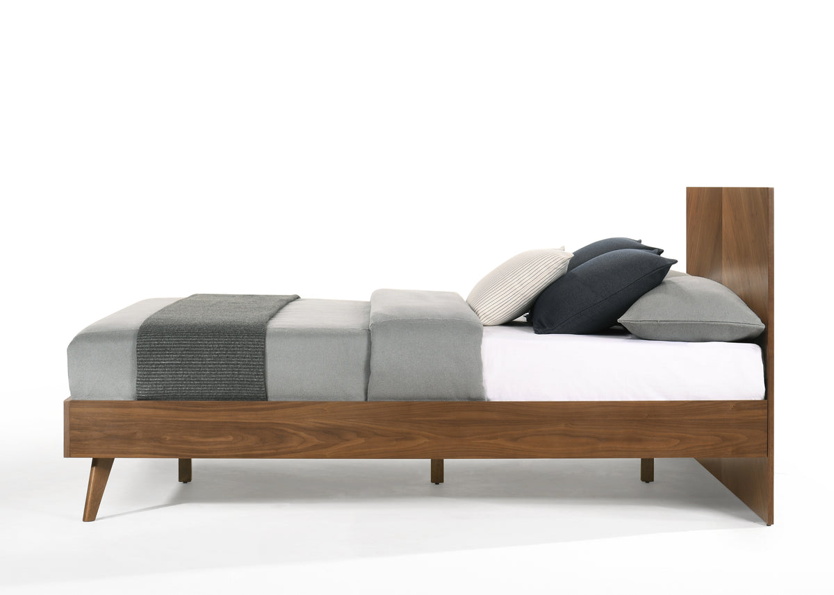 Kamela -Modern Walnut Q Bed