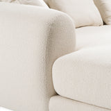 Fleury Contemporary Cream Fabric and Walnut RAF Sectional Sofa