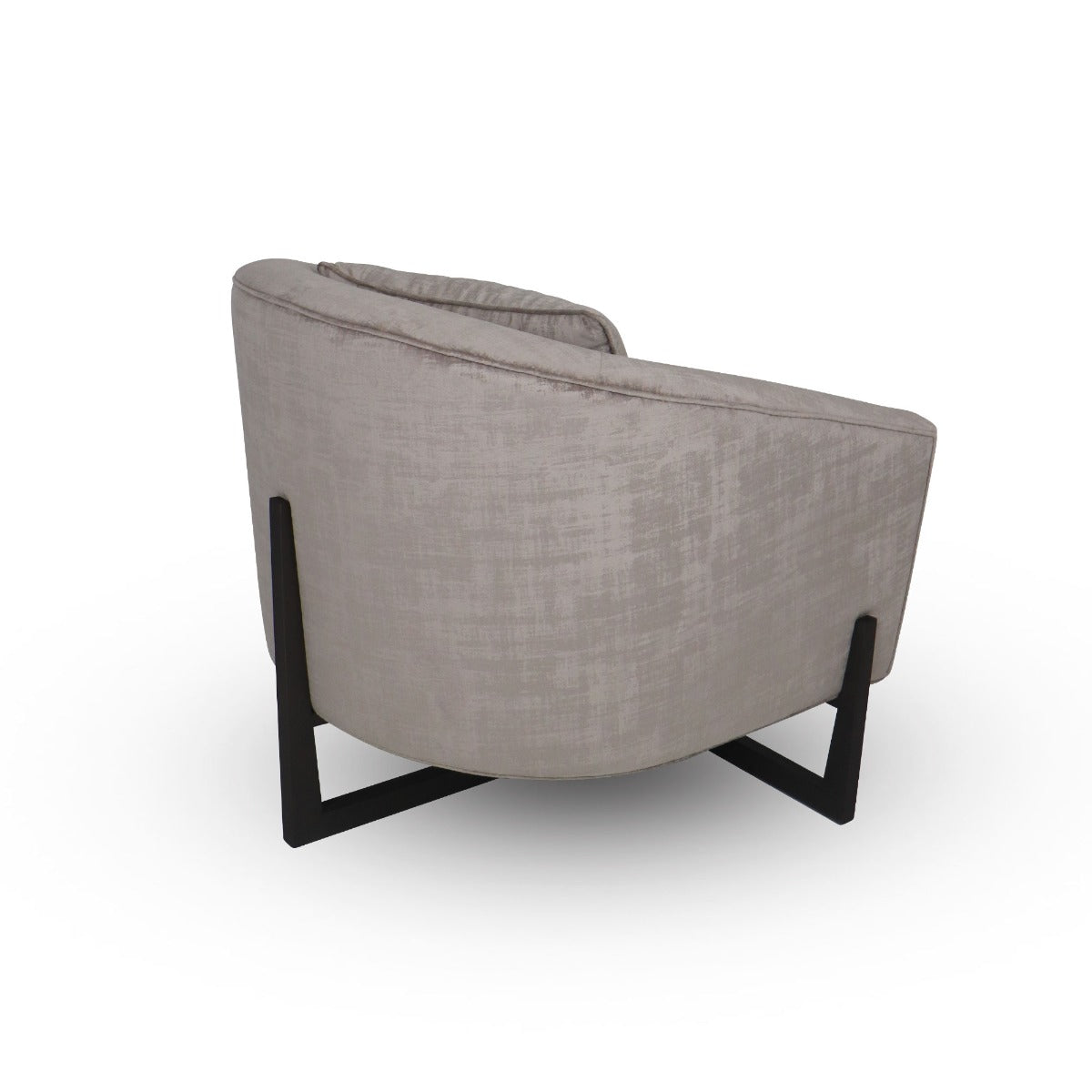 Forbis Contemporary Light Grey Fabric + Brown Accent Chair