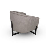 Forbis Contemporary Light Grey Fabric + Brown Accent Chair