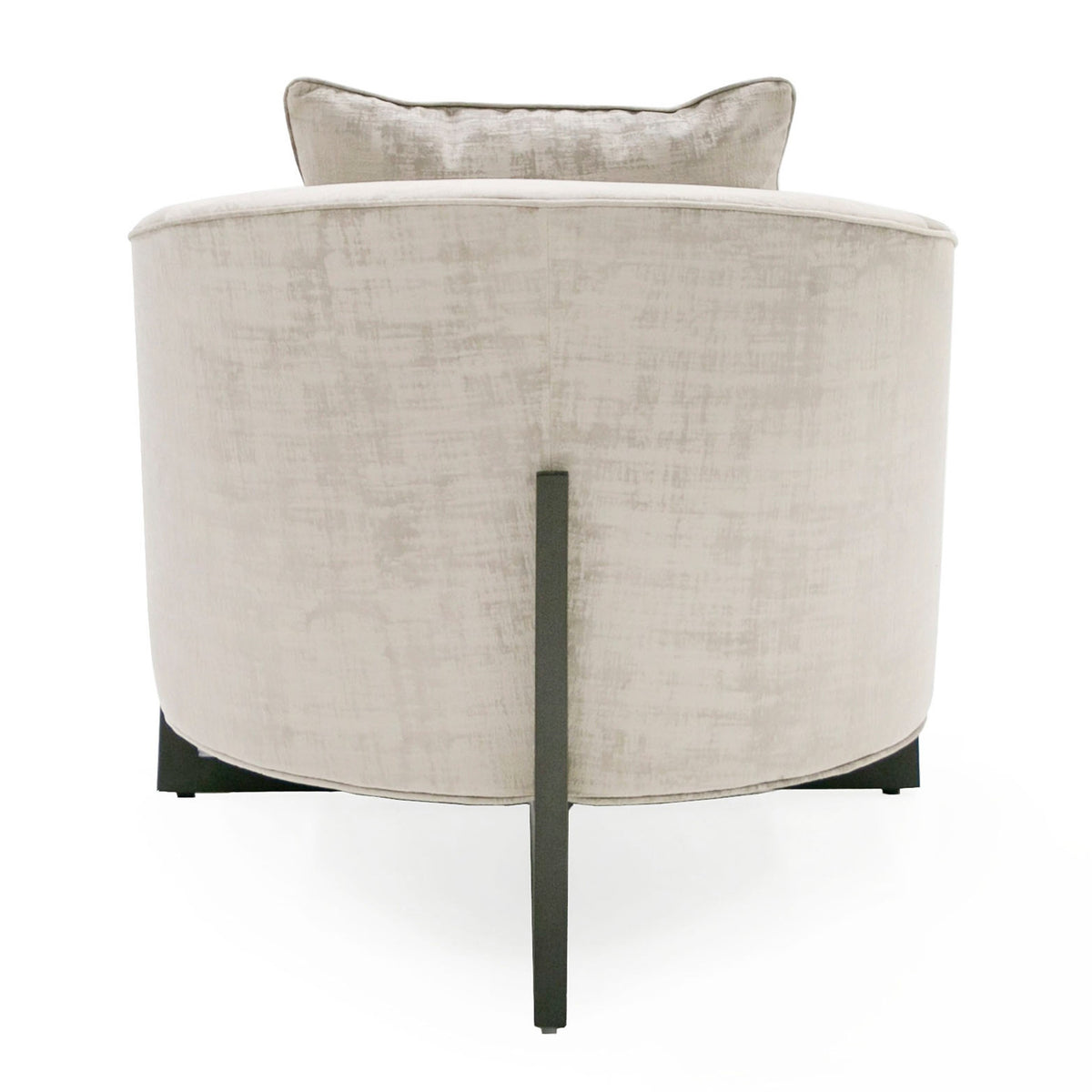 Forbis Contemporary Light Grey Fabric + Brown Accent Chair