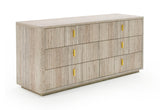 Harris + Roma Modern Brown Fabric + Faux Travertine 4-Piece Bedroom Set