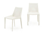 Halo Modern Ivory Saddle Leather Dining Chair (Set of 2)