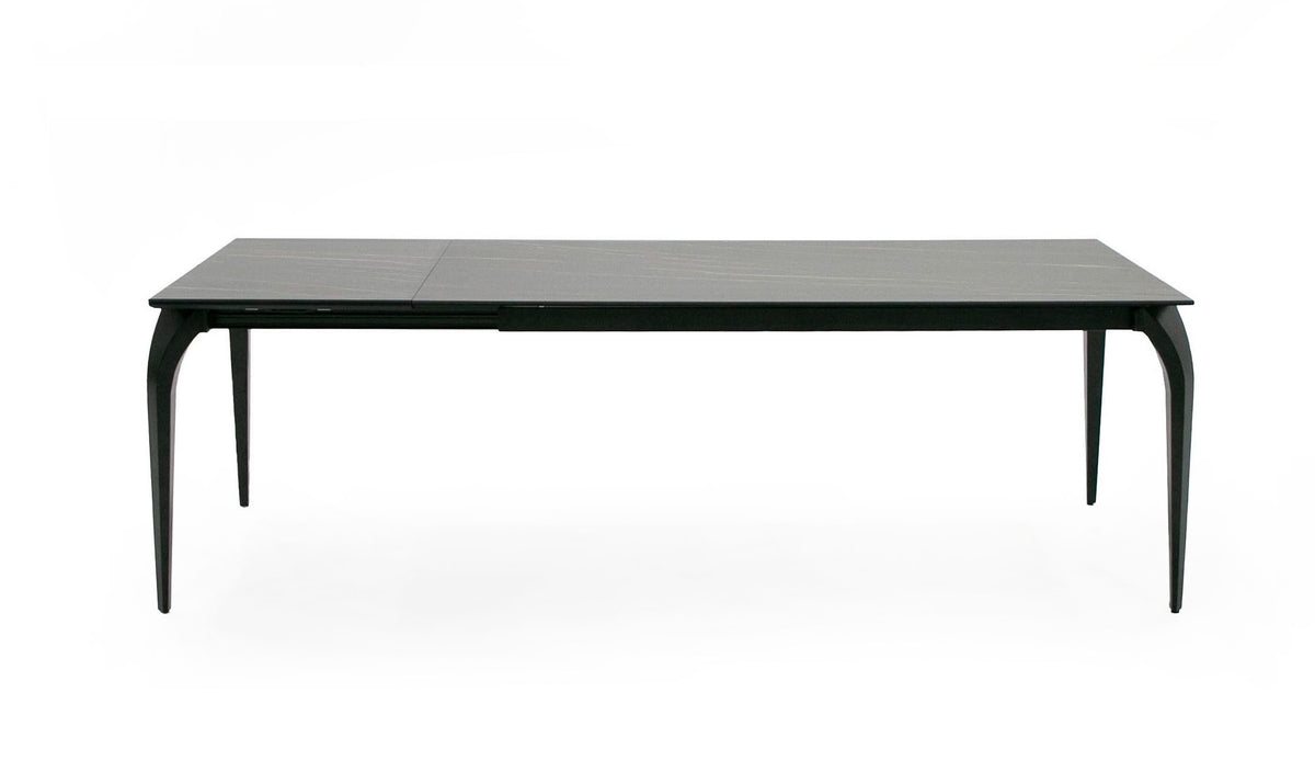 Suri Modern Black Ceramic Extendable 71"/94.5" Dining Table