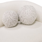Joshua Modern 4-Seater Curved White and Taupe Fabric Sofa