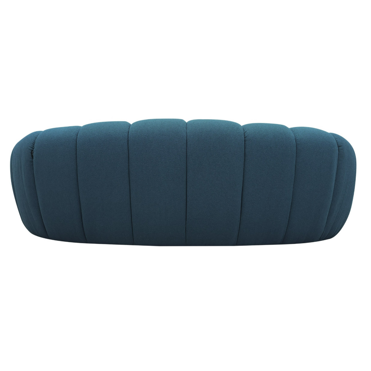 Yolonda Modern Curved Dark Teal Fabric Loveseat