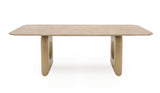 Osaka Modern Faux Marble + Natural Ash Dining Table