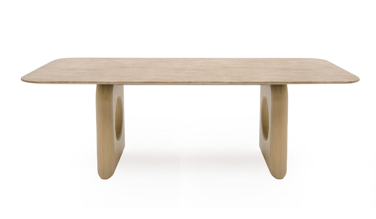 Osaka Modern Faux Marble + Natural Ash Dining Table