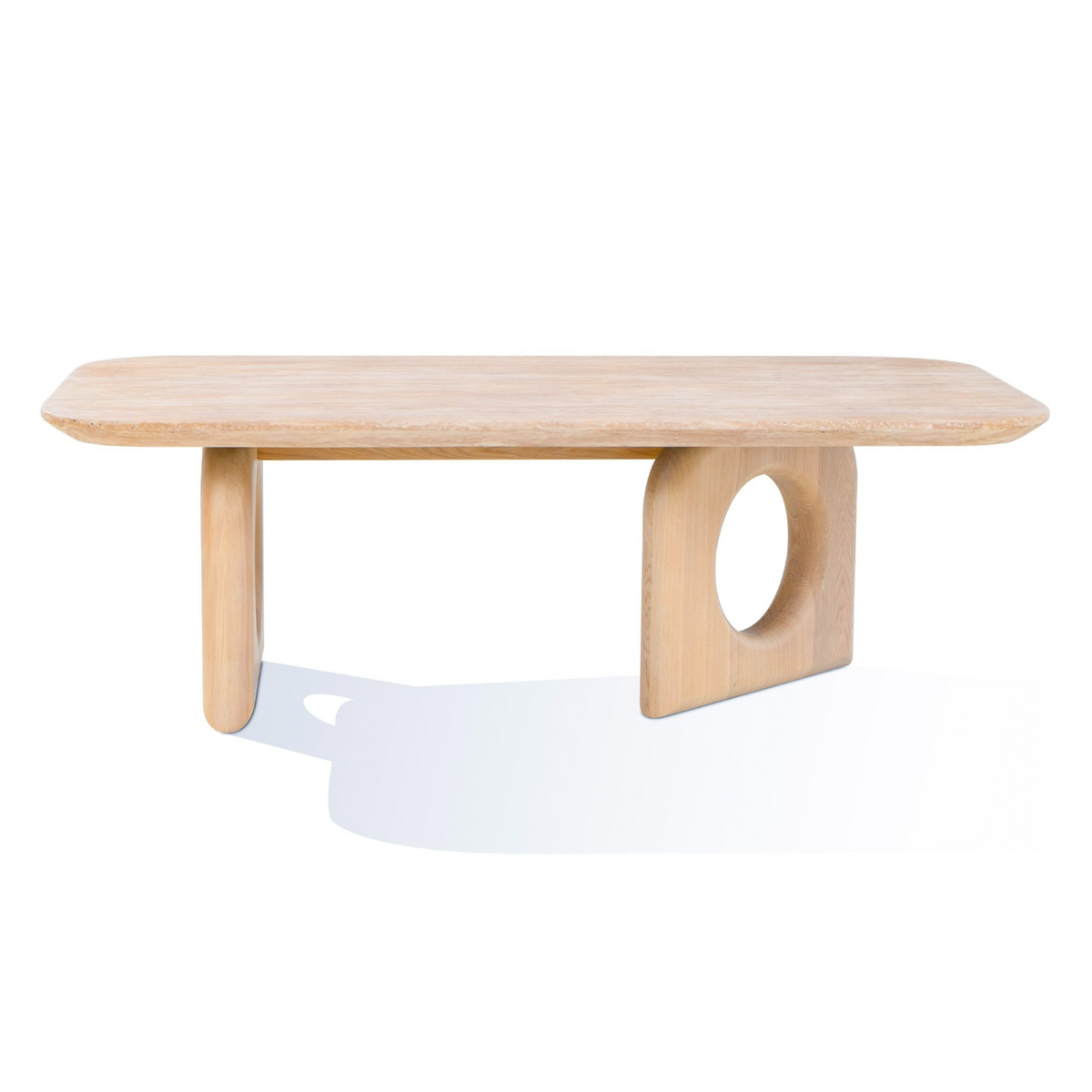 Osaka Modern Faux Marble + Natural Ash Coffee Table