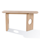 Osaka Modern Faux Marble + Natural Ash Console Table