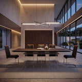 Inverness Contemporary Black Oak + Acrylic Dining Table