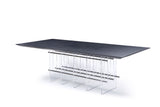 Inverness Contemporary Black Oak + Acrylic Dining Table