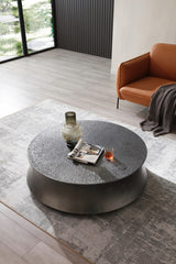 Airdrie Modern Antique Grey Large Round Coffee Table