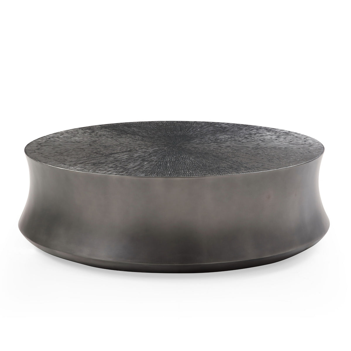 Airdrie Modern Antique Grey Large Round Coffee Table