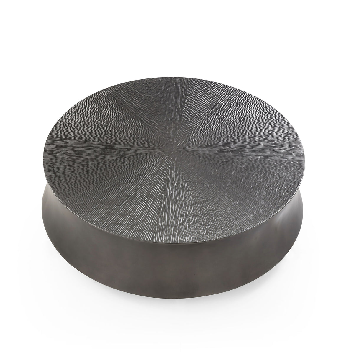 Airdrie Modern Antique Grey Large Round Coffee Table