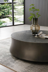 Airdrie Modern Antique Grey Large Round Coffee Table