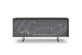 Hawick Contemporary Dark Grey + Abstract White Paint Buffet