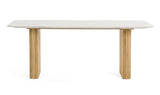 Cambridge White Marble & Mango Rectangular Dining Table