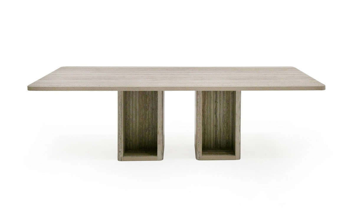 Roma Modern Travertine Rectangular Dining Table