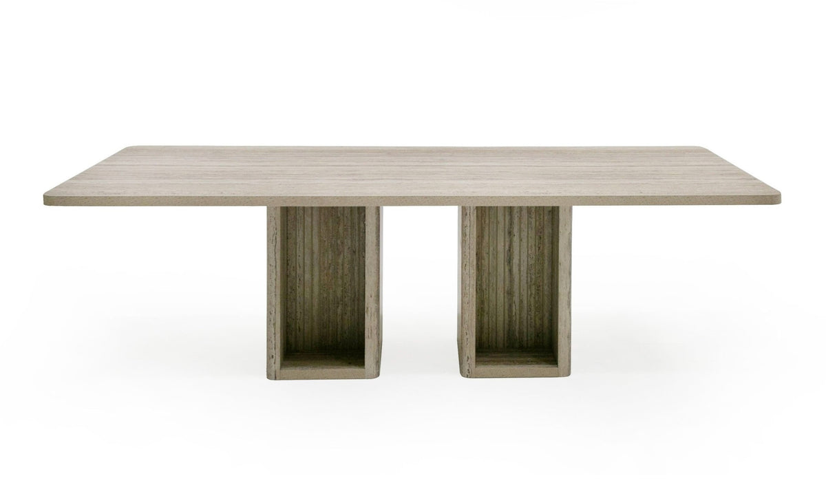 Roma Modern Travertine Rectangular Dining Table