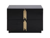 Token Modern Black + Gold Wide Nightstand