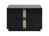 Token Modern Black + Gold Wide Nightstand