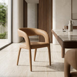 Faerron Modern Tan Leatherette Dining Chair
