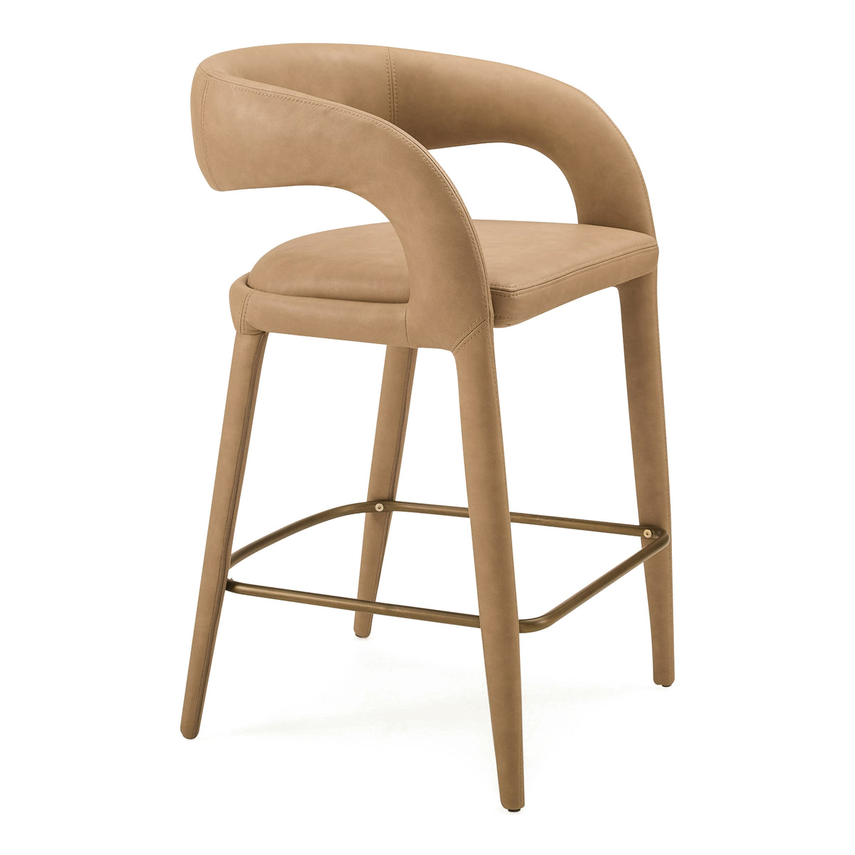 Faerron Modern Tan Leatherette Counter Chair