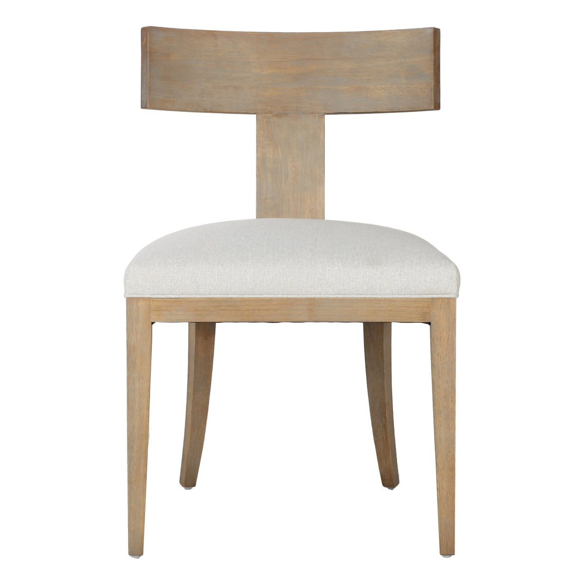 Fabien Mid-Century Modern Beige Linen + Wood Dining Chair (Set of 2)