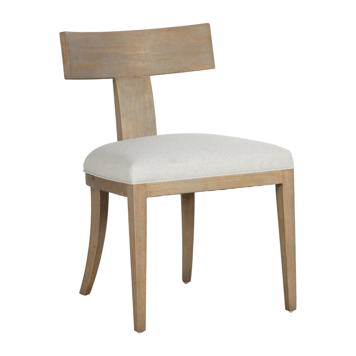 Fabien Mid-Century Modern Beige Linen + Wood Dining Chair (Set of 2)