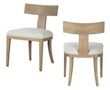 Fabien Mid-Century Modern Beige Linen + Wood Dining Chair (Set of 2)