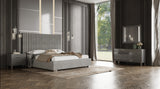 Splendor Silver & Grey Velvet Upholstered Platform Bed Set