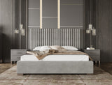 Splendor Silver & Grey Velvet Upholstered Platform Bed Set