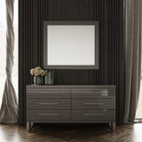 Splendor Silver & Grey Velvet Upholstered Platform Bed Set
