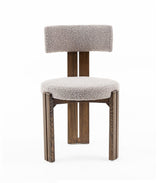 Sheridan Mid-Century Modern Grey Fabric + Walnut Dining Chair