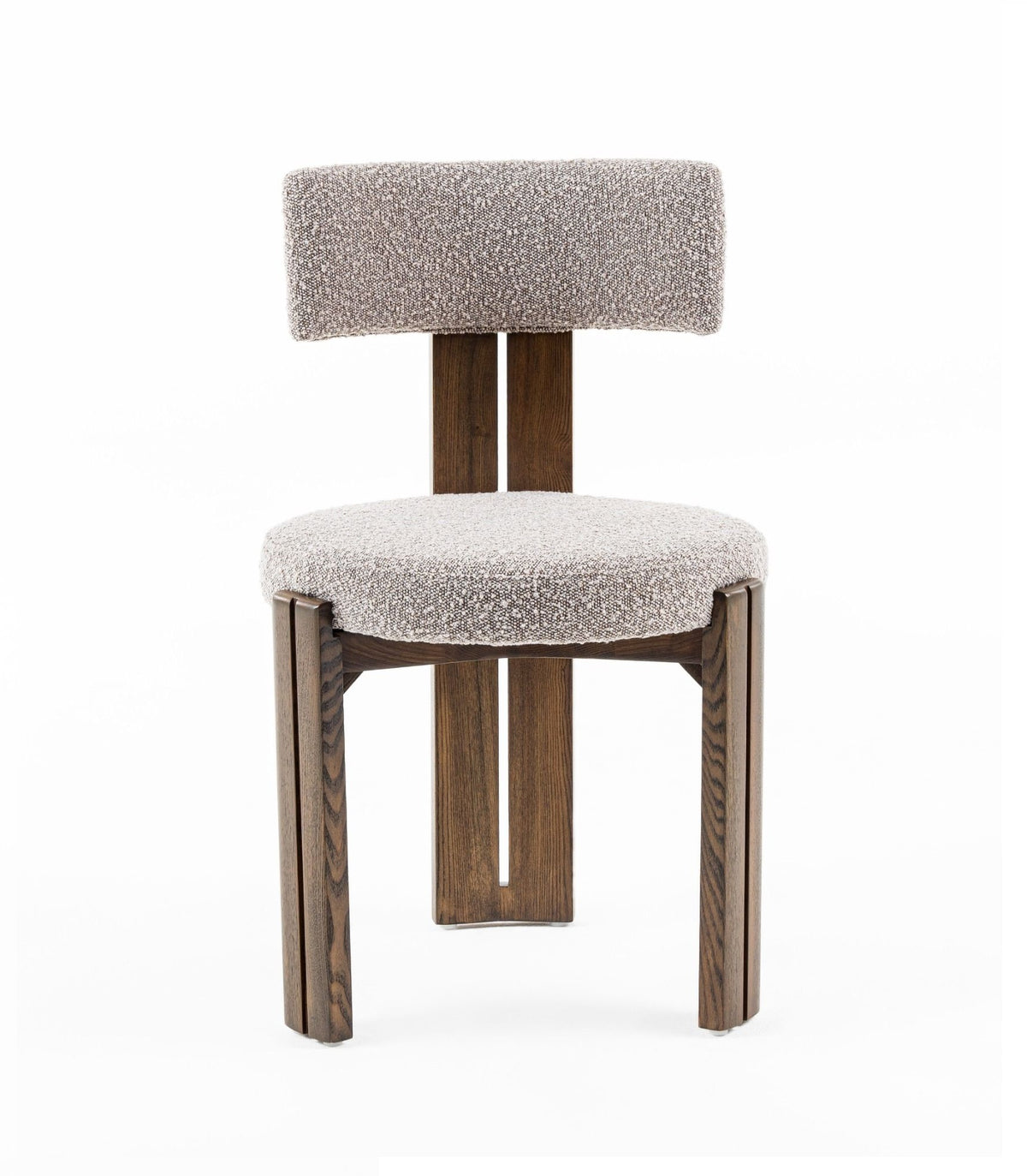 Sheridan Mid-Century Modern Grey Fabric + Walnut Dining Chair