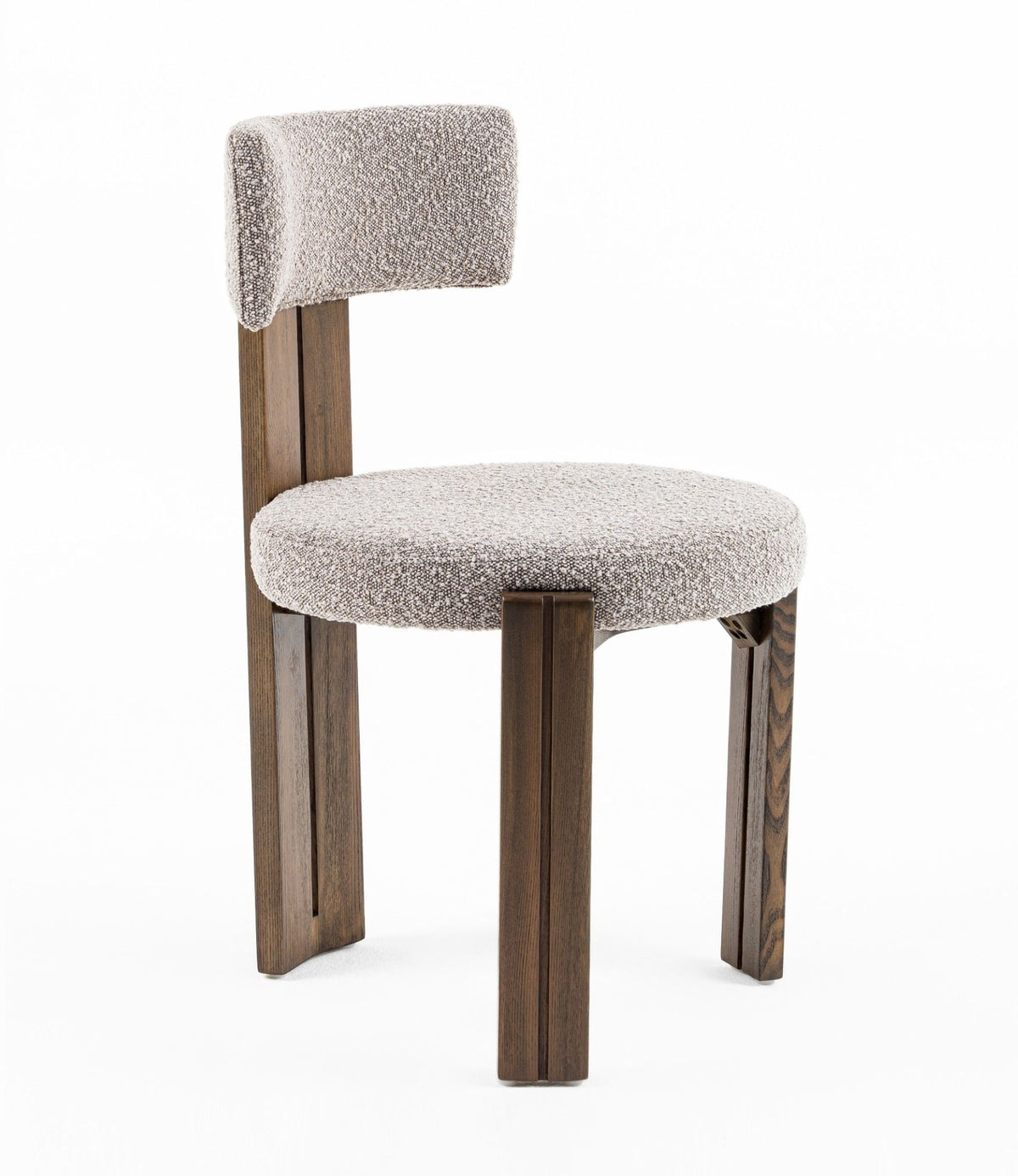 Sheridan Mid-Century Modern Grey Fabric + Walnut Dining Chair