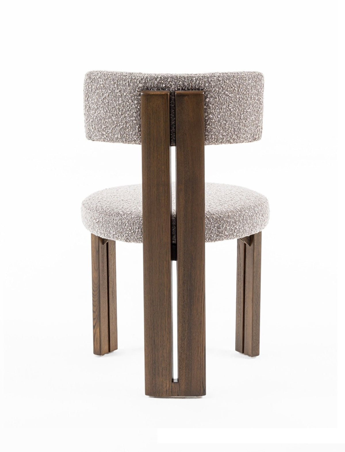 Sheridan Mid-Century Modern Grey Fabric + Walnut Dining Chair