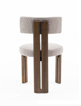 Sheridan Mid-Century Modern Grey Fabric + Walnut Dining Chair
