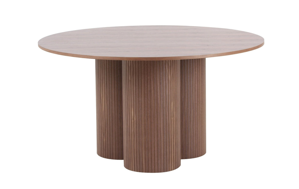Depew Mid-Century Modern Walnut Round Dining Table
