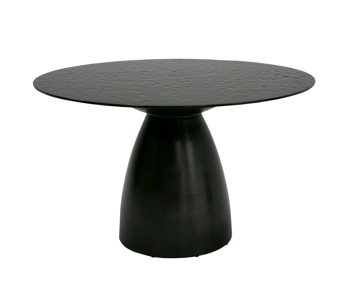 Calexico Contemporary Black Wave Glass Round Dining Table