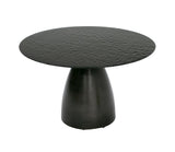 Calexico Contemporary Black Wave Glass Round Dining Table