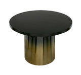 Elmira Glam Black Ash + Gradient Stainless Steel Round Dining Table