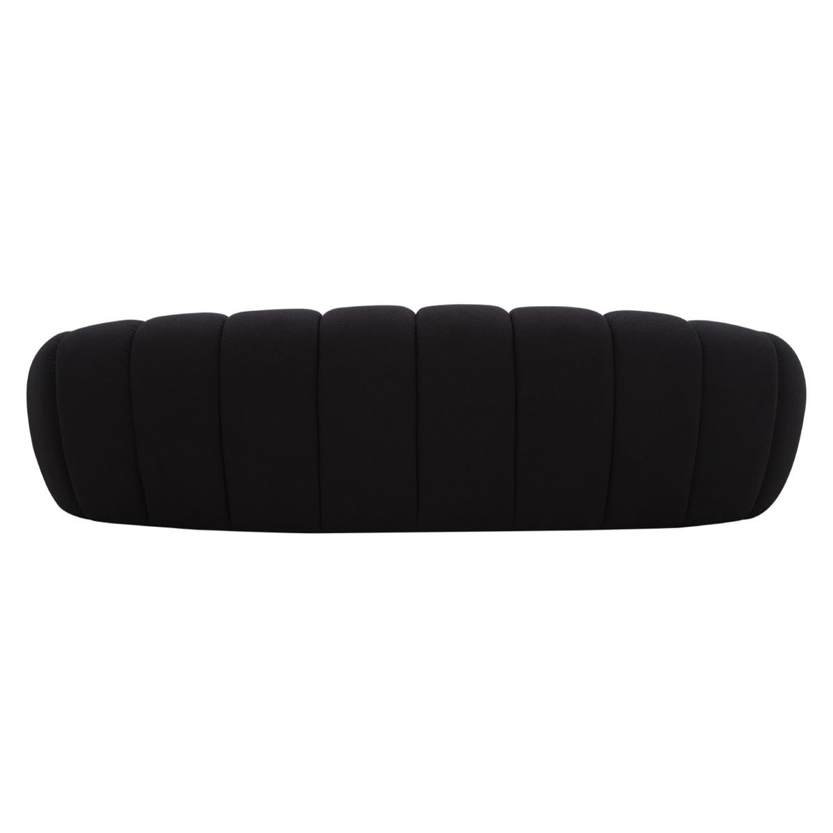 Yolonda Modern Curved Black Fabric Sofa