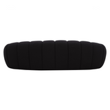 Yolonda Modern Curved Black Fabric Sofa