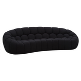 Yolonda Modern Curved Black Fabric Sofa