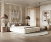 Yolonda Modern Off-White Fabric Bed