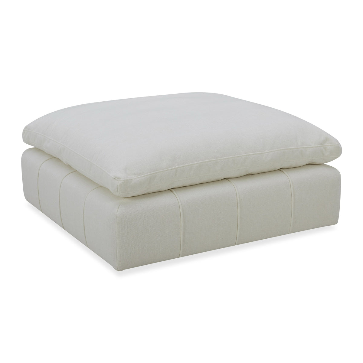 Vicki Modern Off-White Fabric Ottoman