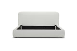 Queen Liam Modern Ivory Fabric Upholstered Bed