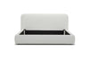 Eastern King Liam Modern Ivory Fabric Upholstered Bed